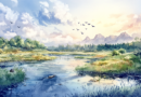 Open riparian duck pond